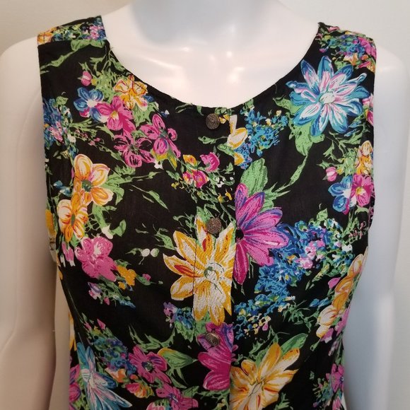 Lush floral buttoned crop top S ASO Lydia Martin teen wolf - Picture 4 of 10